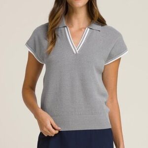 Wilson Swing Gray Knit Polo Vest with White Trim Accents Size S